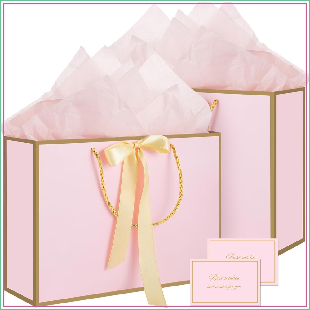 Baby Products Gift Card - Sacs cadeaux roses avec poignées, 14