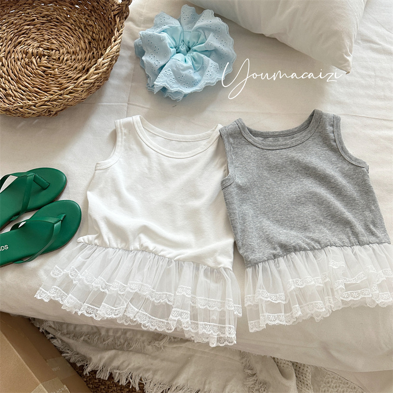 Baby Products Korea - Gilet en dentelle avec coutures en