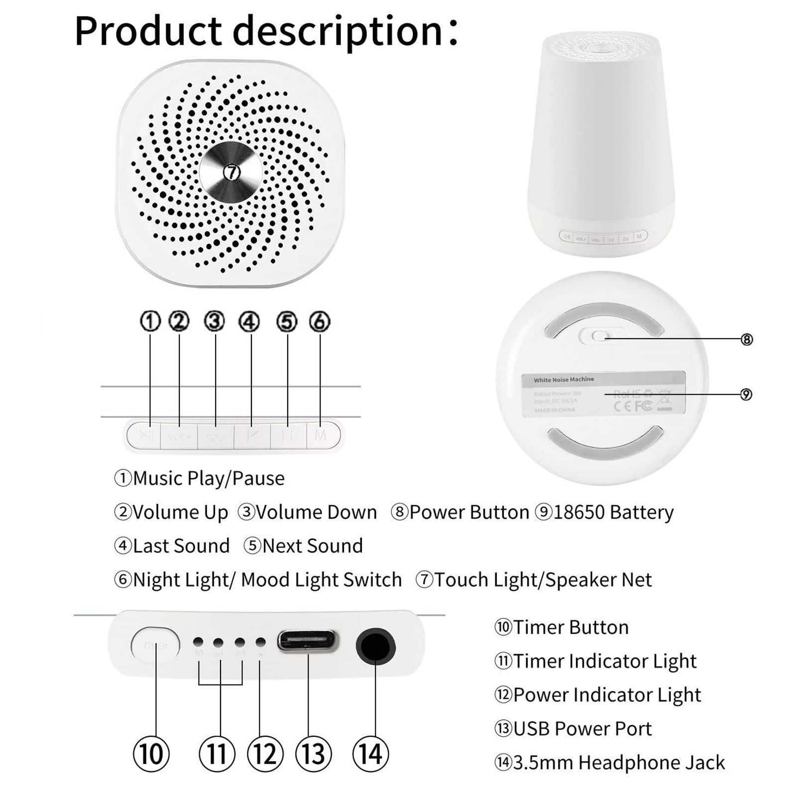 Machine sonore à bruit blanc,  - White Noise Machine Baby avis et prix